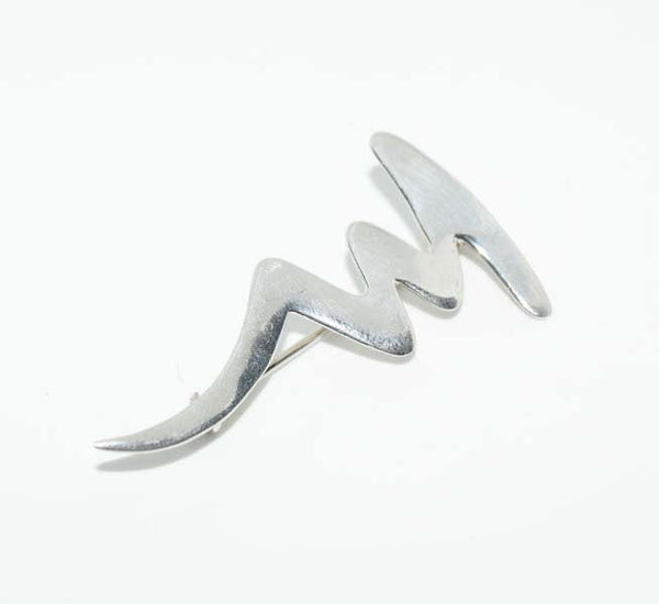 Vintage Sterling Silver Artisan Designed Swivel Mark Brooch Pin