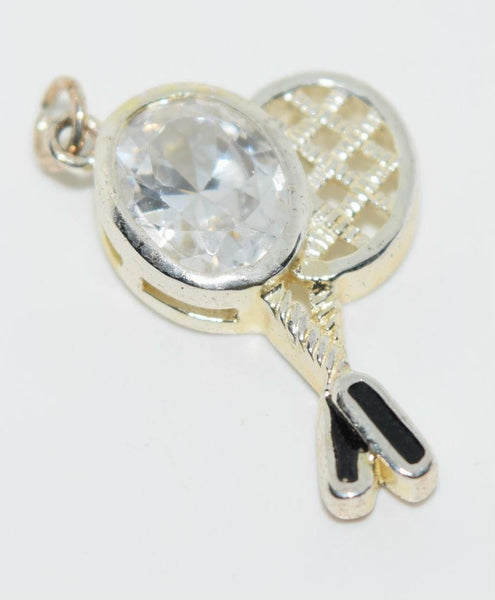 925 Sterling Silver Tennis Racket Charm for Bracelet or Pendant