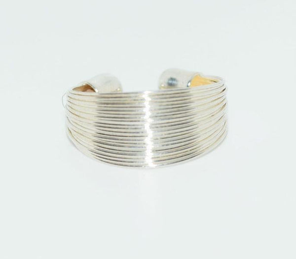 Sterling Silver Wire Adjustable Ring Size 6 to 8