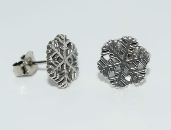Sterling Snowflake Stud Earrings for the Holidays