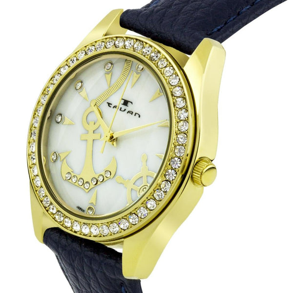 Swarovski Crystal Bezel Nautical Ladies Watch