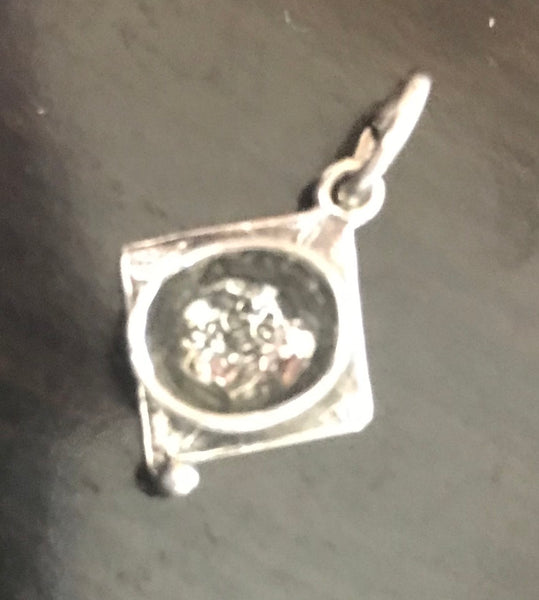 Vintage Sterling Silver Graduation Cap Charm