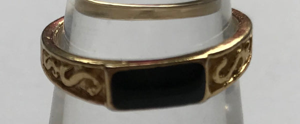 Vintage Vermeil Gold over Sterling Silver Enamel Ring