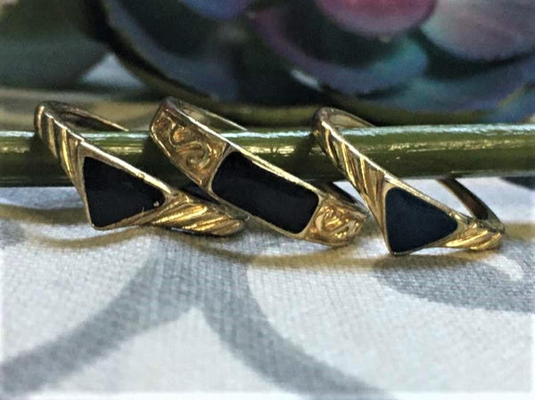 Vintage Vermeil Gold over Sterling Silver Enamel Ring