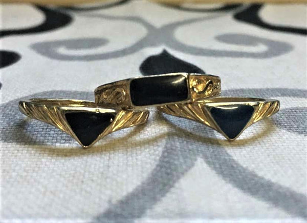 Vintage Vermeil Gold over Sterling Silver Enamel Ring