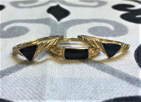 Vintage Vermeil Gold over Sterling Silver Enamel Ring