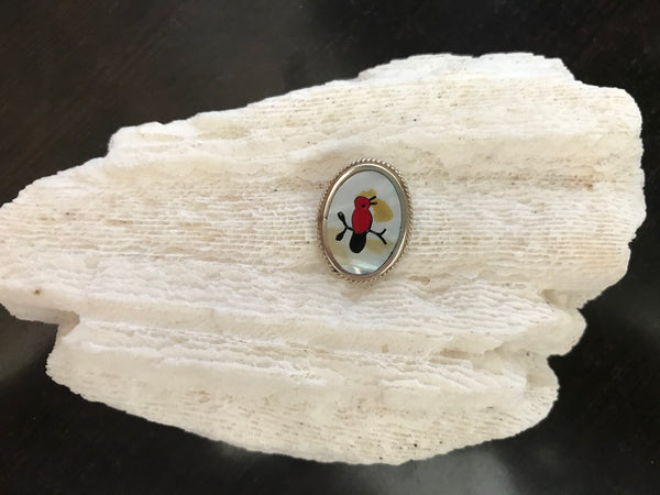 Vintage Alpaca Mexico Silver Abalone Inlay Pins or Pendants