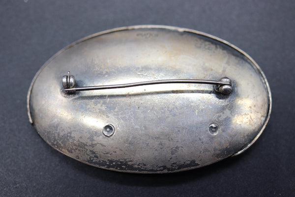 Vintage Coro Clam Shell Brooch with Cut out Crab & Fish