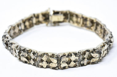 Vintage Italian Sterling Silver Nugget Style Bracelet