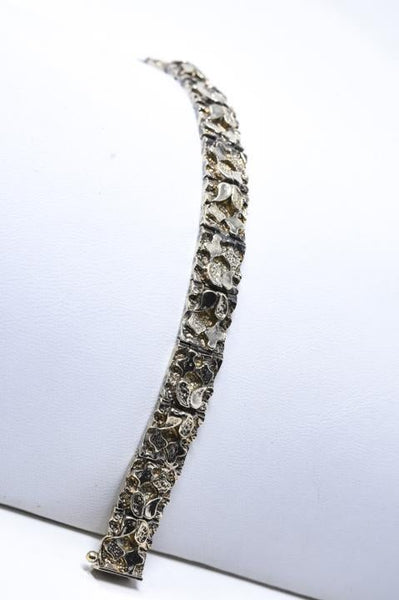 Vintage Italian Sterling Silver Nugget Style Bracelet