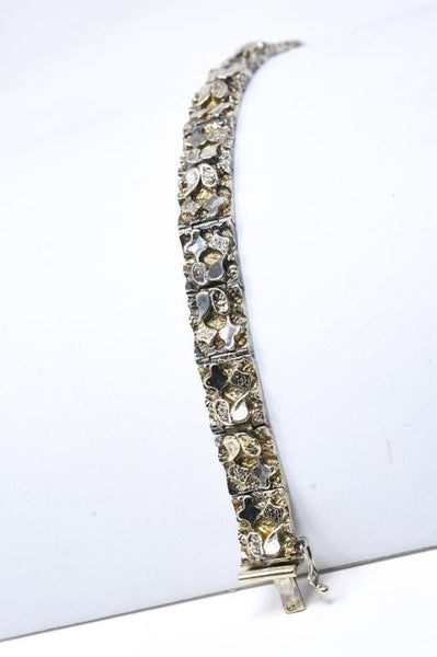Vintage Italian Sterling Silver Nugget Style Bracelet