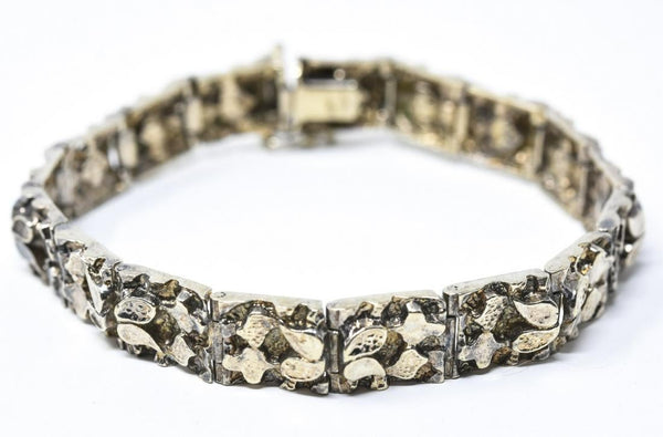Vintage Italian Sterling Silver Nugget Style Bracelet