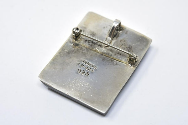 Mid-Century Mexico Sterling Silver Yin Yang Pendant Pin