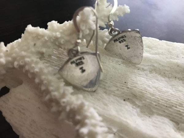 Vintage Southwestern Turquoise Inlay Sterling Silver Earrings