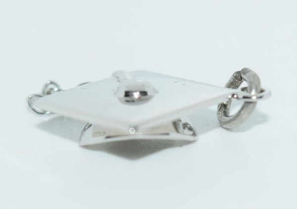 Vintage Wells Sterling Silver Chain Graduation Cap Charm