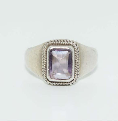 Vintage Amethyst Sterling Silver Ring Size 7