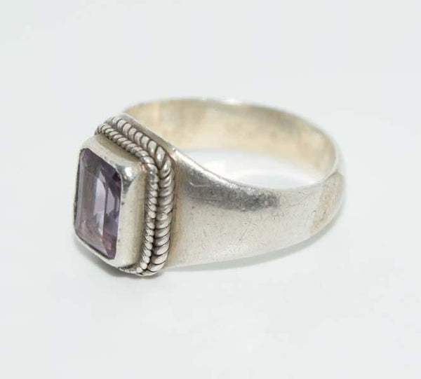 Vintage Amethyst Sterling Silver Ring Size 7