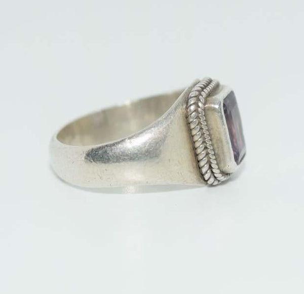 Vintage Amethyst Sterling Silver Ring Size 7