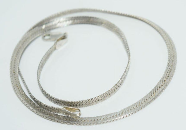 Sterling Artisan Natural Stone Slide Pendant with 10mm  Italian Herringbone Necklace