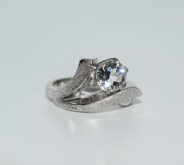 Vintage Sterling Silver Cubic Zirconia Ring Size 5