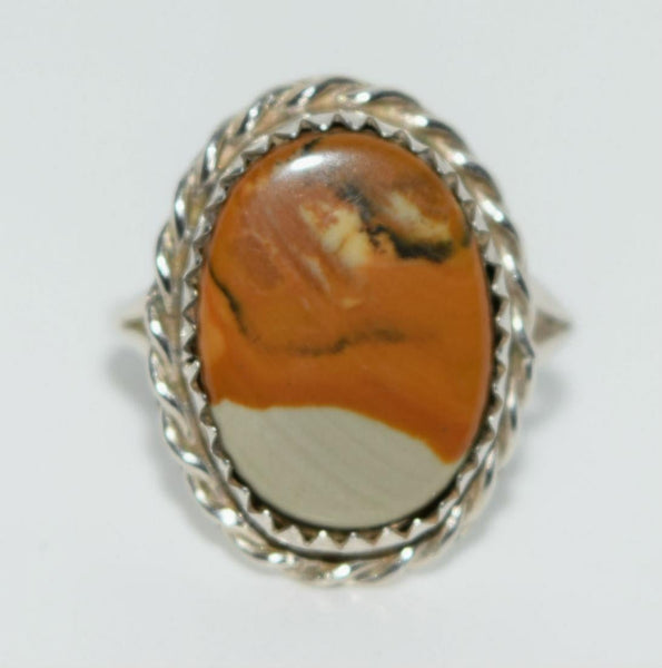 Vintage Sterling Silver Natural Stone Ring Size 5.5