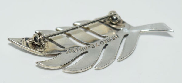 Vintage Taxco Mexico Sterling Silver Leaf Brooch Pin