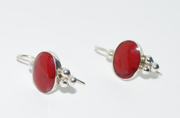 Mexico Howlite Vintage Hook Earrings