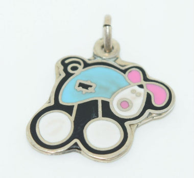 925 Vintage Sterling Full Enamel Cute Puppy Charm for Bracelet