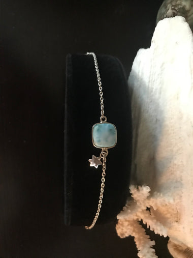 Larimar Fine Jewel Caribbean 925 Sterling Silver 7.75" Bracelet